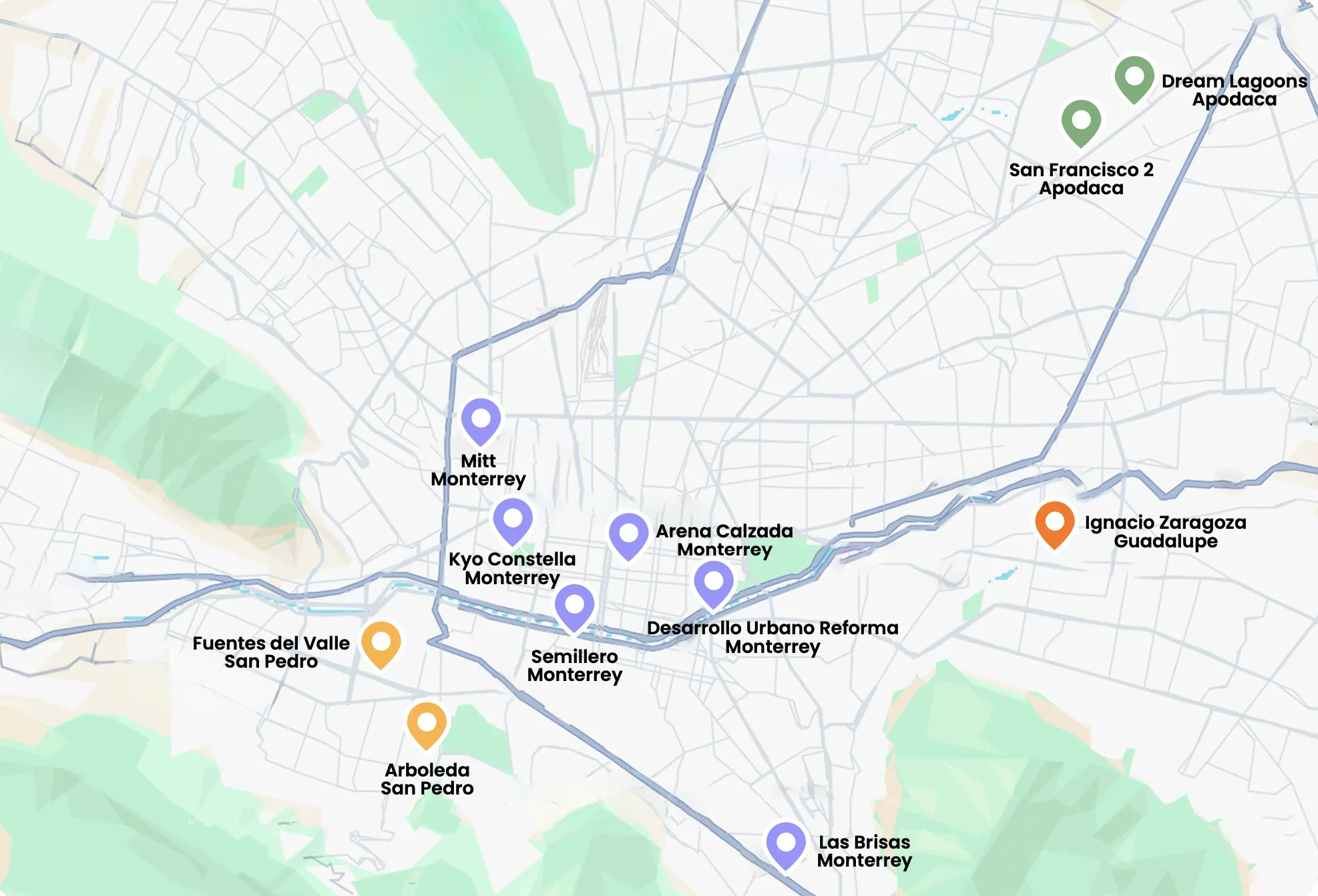 Administramos en toda la zona metropolitana de Monterrey